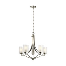 Generation Lighting 3137305-962 - Elmwood Park traditional 5-light indoor dimmable ceiling chandelier pendant light in brushed nickel