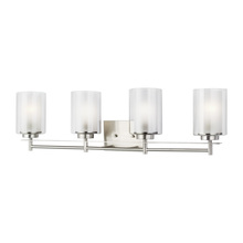 Generation Lighting 4437304-962 - Elmwood Park traditional 4-light indoor dimmable bath vanity wall sconce in brushed nickel silver fi