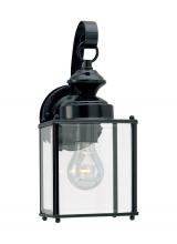 Generation Lighting 8457-12 - Jamestowne transitional 1-light medium outdoor exterior wall lantern in black finish with clear beve