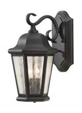 Generation Lighting OL5901BK - Martinsville traditional 2-light outdoor exterior medium wall lantern sconce in black finish with cl