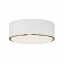 Capital 254831RE - 3-Light Semi Flush Mount in Matte White with Matte Brass Details and Frosted White Diffuser