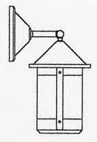 Arroyo Craftsman BB-8WAM-P - 8" berkeley wall mount - wet rated