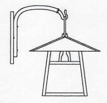 Arroyo Craftsman CB-15BAM-AB - 15" carmel wall mount with bungalow overlay