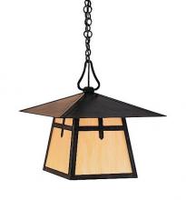 Arroyo Craftsman CH-15BAM-AB - 15" carmel pendant with bungalow overlay