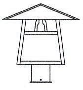 Arroyo Craftsman CP-12BAM-AB - 12" carmel post mount with bungalow overlay