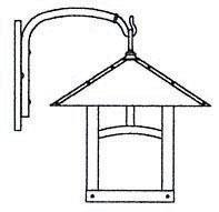 Arroyo Craftsman EB-16AAM-BK - 16" evergreen wall mount with classic arch overlay