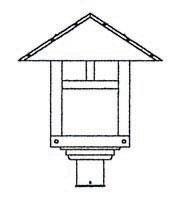 Arroyo Craftsman EP-16HFTN-MB - 16" evergreen post mount with hummingbird filigree