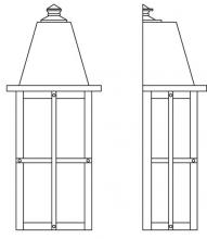 Arroyo Craftsman HW-8LAM-AB - 8" hartford long body flush wall mount