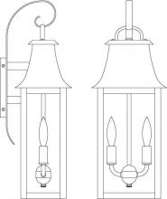 Arroyo Craftsman ORB-8CLR-AC - 8" orpington wall mount