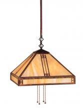 Arroyo Craftsman PSH-15AM-AB - 15" prairie stem hung pendant