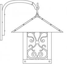 Arroyo Craftsman TRB-16ASAM-AB - 16" timber ridge wall bracket with ashbury  filigree