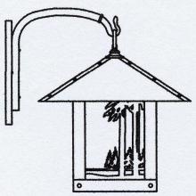 Arroyo Craftsman TRB-16DRAM-AB - 16" timber ridge wall bracket with deer filigree