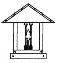 Arroyo Craftsman TRC-12ARAM-AC - 12" timber ridge column mount with arrow filigree