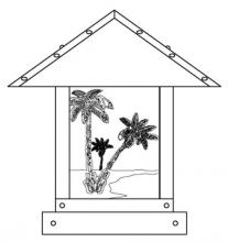 Arroyo Craftsman TRC-12PTAM-AC - 12" timber ridge column mount with palm tree  filigree