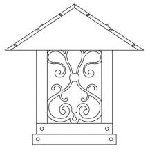 Arroyo Craftsman TRC-16ASAM-AC - 16" timber ridge column mount with ashbury  filigree