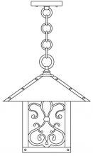 Arroyo Craftsman TRH-12ASAM-AC - 12" timber ridge pendant with ashbury  filigree