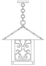 Arroyo Craftsman TRH-16ASAM-AC - 16" timber ridge pendant with ashbury  filigree