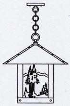 Arroyo Craftsman TRH-16MNAM-AC - 16" timber ridge pendant with mountain filigree