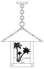 Arroyo Craftsman TRH-16PTAM-AC - 16" timber ridge pendant with palm tree  filigree