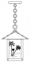 Arroyo Craftsman TRH-9PTAM-AC - 9" timber ridge pendant with palm tree  filigree