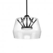 Kuzco Lighting Inc PD61412-CL/BK - Deco 12-in Clear/Black LED Pendant