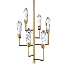 ZEEV Lighting CD11425-LED-7-AGB - Angelus 18" LED 7-Light, Crystal Tier Chandelier in Aged Brass