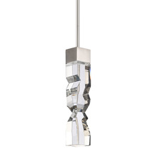 ZEEV Lighting MP11307-LED-3x3-PN - LED 3CCT 1-Light 3"x3" Carved Crystal Polished Nickel Mini-Pendant