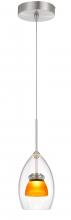 CAL Lighting UP-128-CL-AMBFR - Integrated dimmable LED glass mini pendant light. 6W, 450 lumen, 3000K