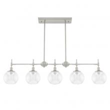 Hunter 19748 - Hunter Xidane Brushed Nickel with Clear Glass 5 Light Chandelier Ceiling Light Fixture