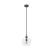 Hunter 19558 - Hunter High Oaks Noble Bronze with Clear Seeded Glass 1 Light Pendant Ceiling Light Fixture