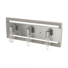 Hunter 19863 - Hunter Woodburn Brushed Nickel 3 Light Bathroom Vanity Wall Light Fixture