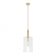 Hunter 19789 - Hunter Gatz Alturas Gold with Clear Fluted Glass 1 Light Pendant Ceiling Light Fixture