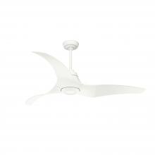 Hunter 52439 - Hunter 60 inch Arwen ENERGY STAR® Matte White Damp Rated Ceiling Fan with LED Light Kit