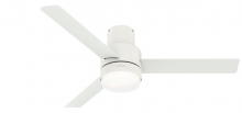 Hunter 51840 - Hunter 52 inch Gilmour Matte White Low Profile Damp Rated Ceiling Fan with LED Light Kit