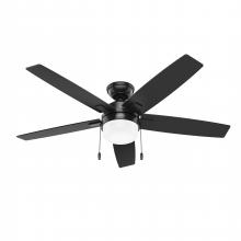 Hunter 52776 - Hunter 52 Inch Anisten Matte Black Ceiling Fan With LED Light Kit And Pull Chain