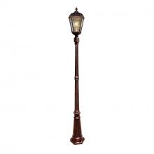 Gama Sonic 98B101 - Royal Bulb Single Solar Lamp Post - Brushed Bronze Finish