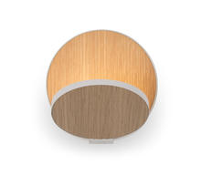 Koncept Inc GRW-S-MWT-WOK-HW - Gravy Wall Sconce - Matte White Body, White Oak plates - Hardwire