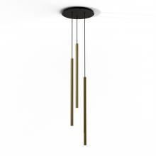 Koncept Inc CMP-C3-S-36-BRS - Combi Pendant 36" Circular 3 Combo Brass with Matte Black Canopy, Suspension / Flush Mount 2-in-