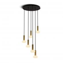 Koncept Inc CMP-C6-S-06-BRS+NA+GLB - Combi Pendant 6" Circular 6 Combo Brass with Matte Black Canopy, Glass Ball attachment, Suspensi