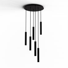 Koncept Inc CMP-C6-S-12-MTB - Combi Pendant 12" Circular 6 Combo Matte Black with Matte Black Canopy, Suspension / Flush Mount