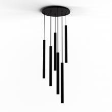 Koncept Inc CMP-C6-S-24-MTB - Combi Pendant 24" Circular 6 Combo Matte Black with Matte Black Canopy