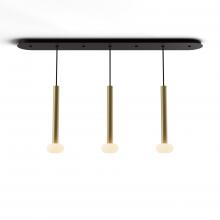 Koncept Inc CMP-L3-S-16-BRS+NA+GLB - Combi Pendant 16" Linear 3 Combo Brass with Matte Black Canopy