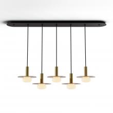 Koncept Inc CMP-L5-S-06-BRS+GTEA9+GLB - Combi Pendant 6" Linear 5 Combo Brass with Matte Black Canopy