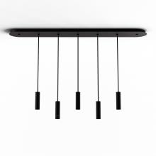 Koncept Inc CMP-L5-S-06-MTB - Combi Pendant 6" Linear 5 Combo Matte Black with Matte Black Canopy