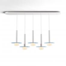 Koncept Inc CMP-L5-S-12-MWT+GBLU9+GLB - Combi Pendant 12" Linear 5 Combo Matte White with Matte White Canopy