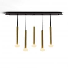 Koncept Inc CMP-L5-S-16-BRS+NA+GLB - Combi Pendant 16" Linear 5 Combo Brass with Matte Black Canopy