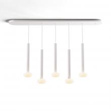 Koncept Inc CMP-L5-S-16-MWT+NA+GLB - Combi Pendant 16" Linear 5 Combo Matte White with Matte White Canopy