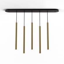 Koncept Inc CMP-L5-S-24-BRS - Combi Pendant 24" Linear 5 Combo Brass with Matte Black Canopy, Suspension / Flush Mount 2-in-1