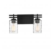 Lighting One US V6-L8-6090-2-BK - Baxter 2-Light Bathroom Vanity Light in Black