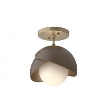 Hubbardton Forge 121377-SKT-84-05-GG0711 - Brooklyn 1-Light Double Shade Semi-Flush